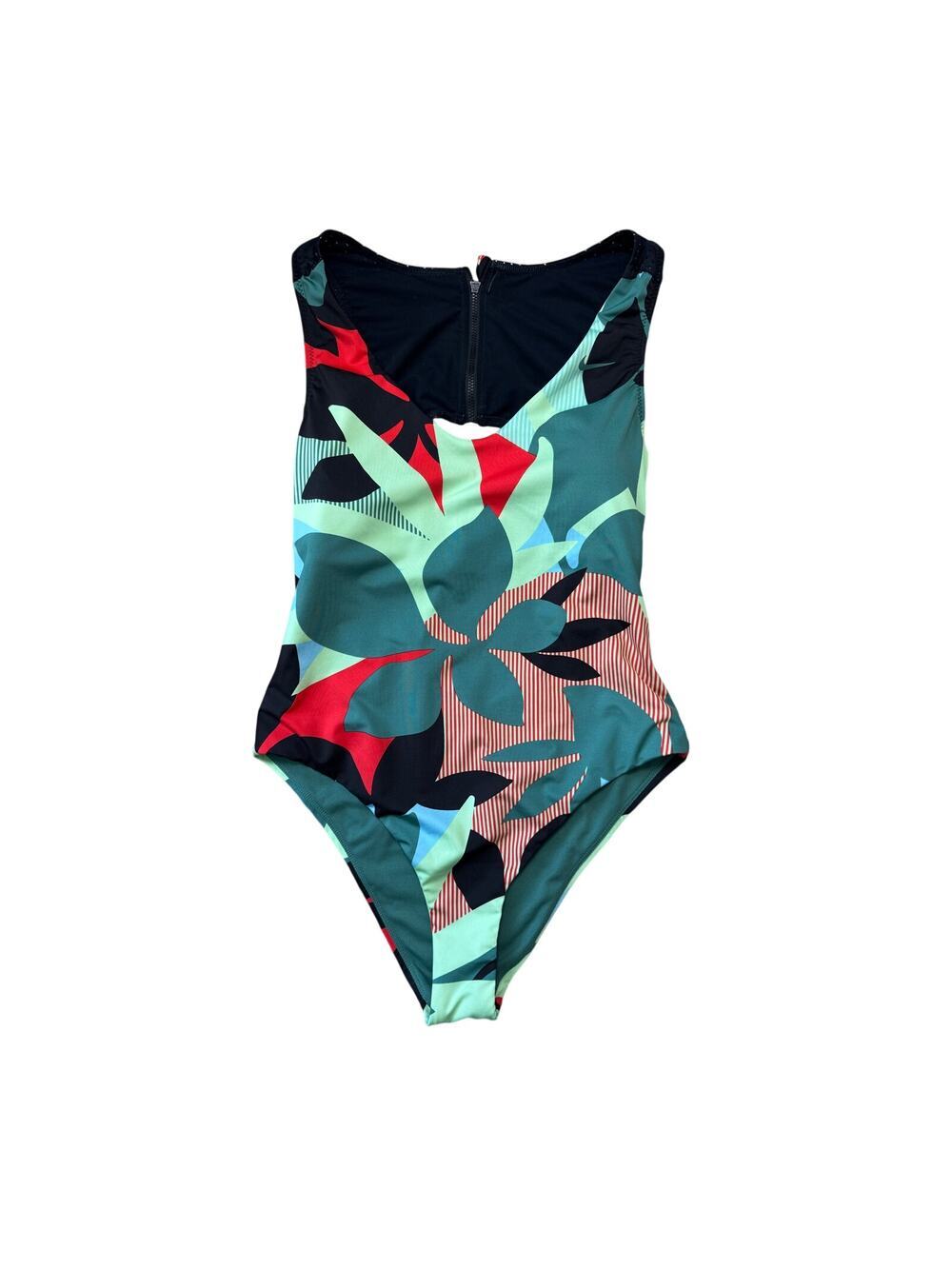 Nike Swim Jungle Floral Keyhole Back One Piece Swimsuit Womens Large - Picture 1 of 8